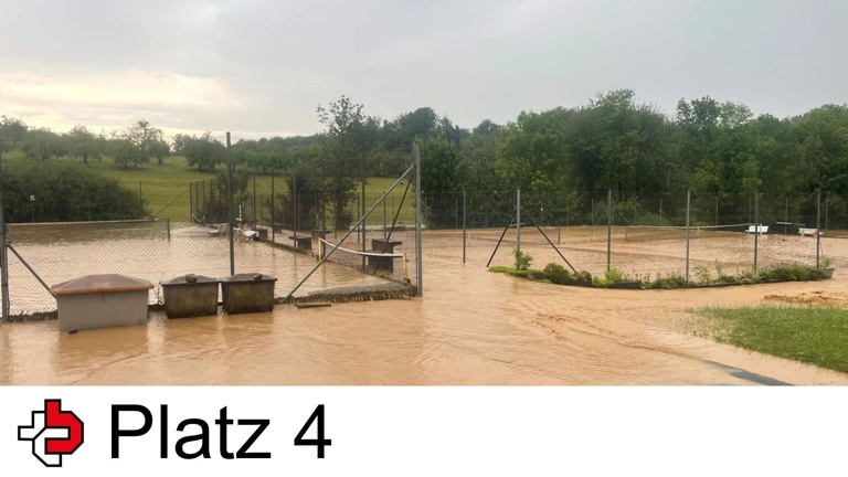 Hochwasserschutz und Wiederaufbau der Tennisplätze - Platz 4