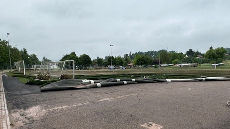 TSV Haubersbronn Fußball: Mobiles Flutlicht nach Hochwasser