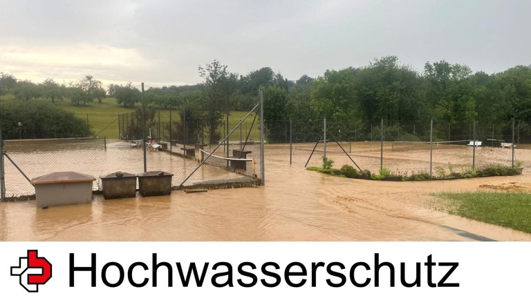 Hochwasserschutz und Wiederaufbau der Tennisplätze - Hochwasserschutz